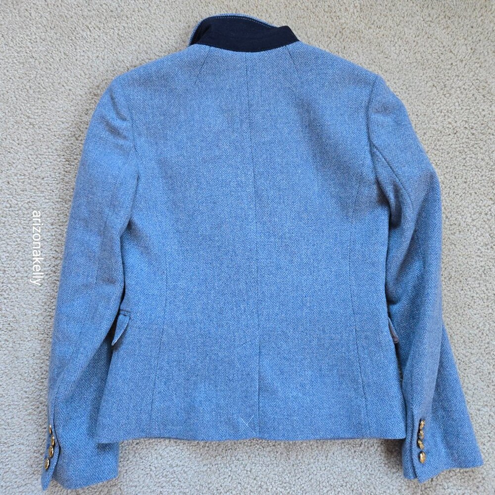 NWT J.Crew Schoolboy Blazer Wool Herringbone Blue Size 2 - Picture 12 of 12